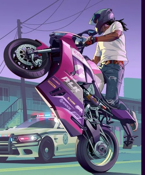 GTA 6 motocykl i radiowóz w Vice City