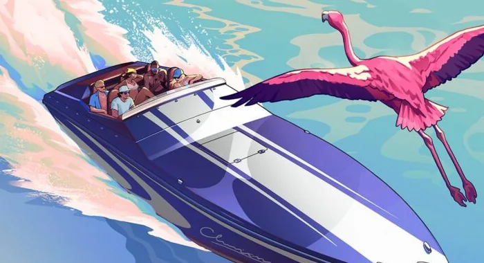 GTA 6 Vice City łódź motorowa i flaming